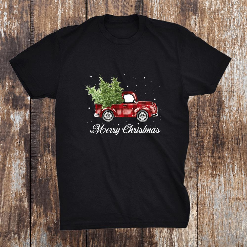 Merry Christmas Buffalo Truck Tree Red Plaid Shirt Merry Christmas Buffalo Truck Tree Red Plaid Shirt