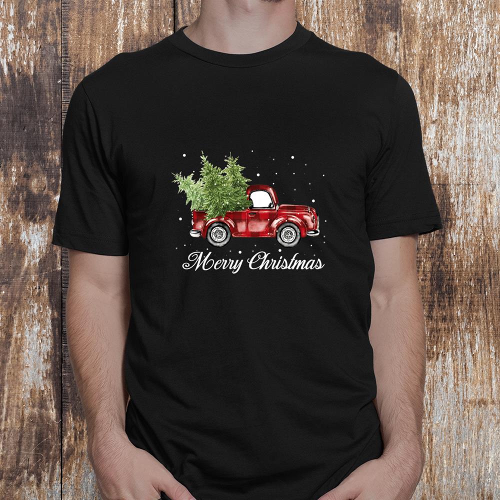 Merry Christmas Buffalo Truck Tree Red Plaid Shirt Merry Christmas Buffalo Truck Tree Red Plaid Shirt