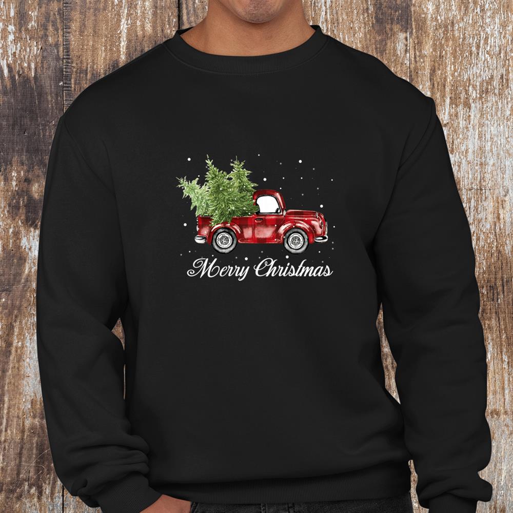 Merry Christmas Buffalo Truck Tree Red Plaid Shirt Merry Christmas Buffalo Truck Tree Red Plaid Shirt