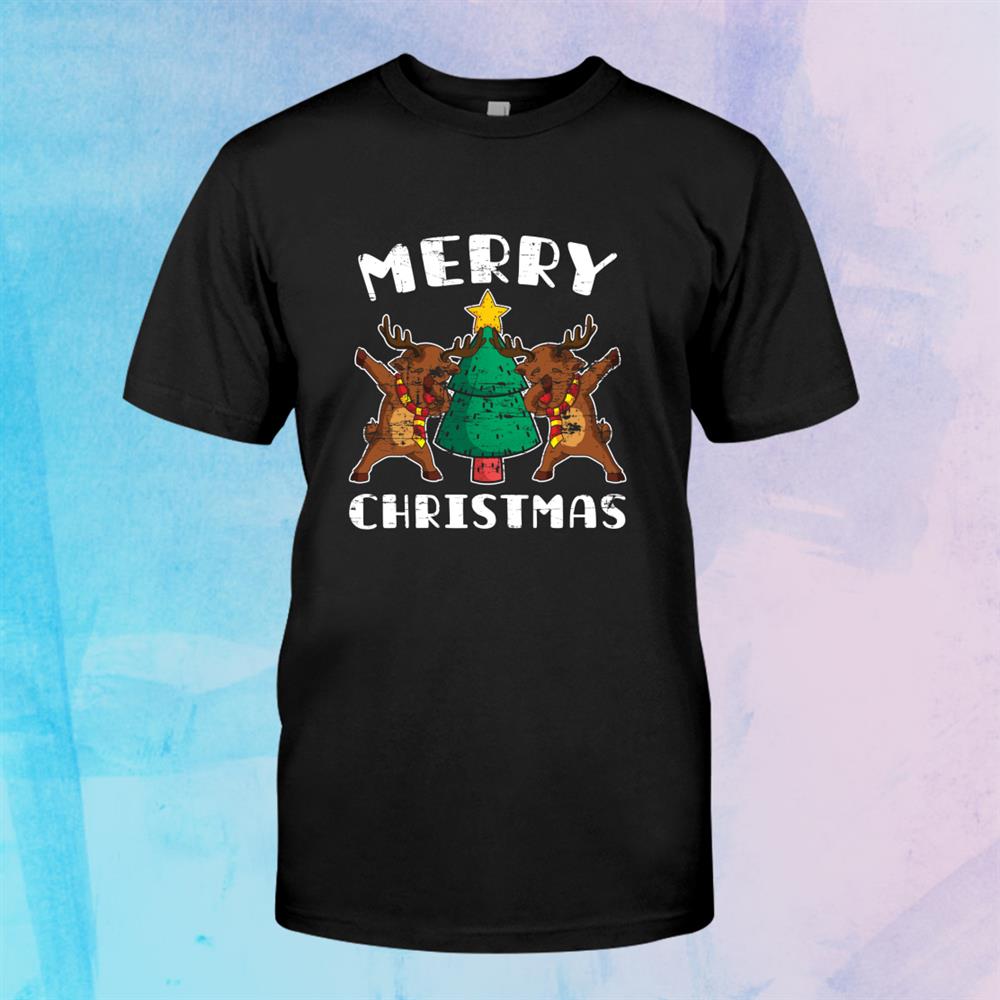 Merry Christmas Eve Dabbing Reindeer Long Sleeve Shirt Merry Christmas Eve Dabbing Reindeer Long Sleeve Shirt