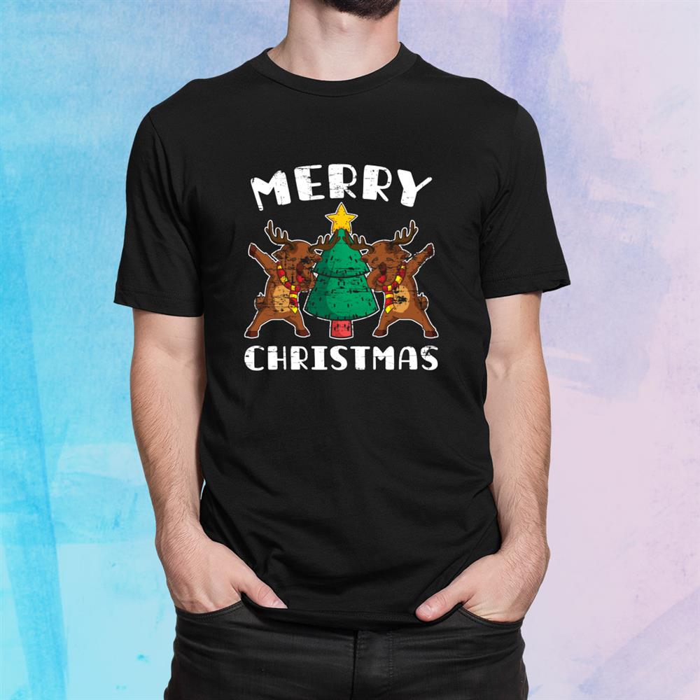 Merry Christmas Eve Dabbing Reindeer Long Sleeve Shirt Merry Christmas Eve Dabbing Reindeer Long Sleeve Shirt