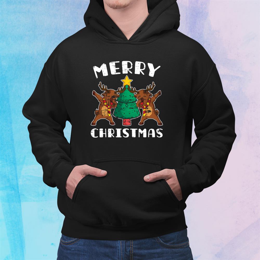 Merry Christmas Eve Dabbing Reindeer Long Sleeve Shirt Merry Christmas Eve Dabbing Reindeer Long Sleeve Shirt