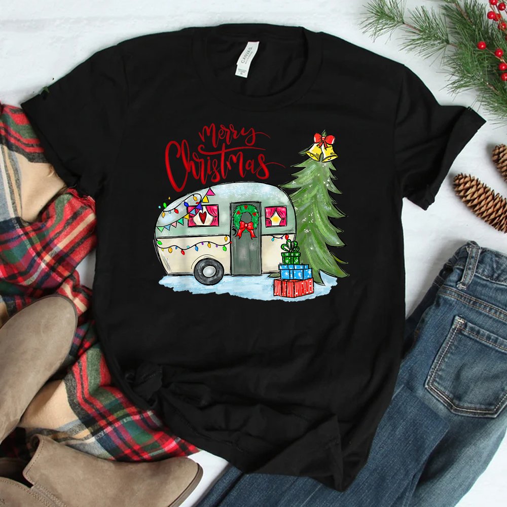 Merry Christmas Happy Camper Funny Camping Life Family Xmas Shirt Merry Christmas Happy Camper Funny Camping Life Family Xmas Shirt