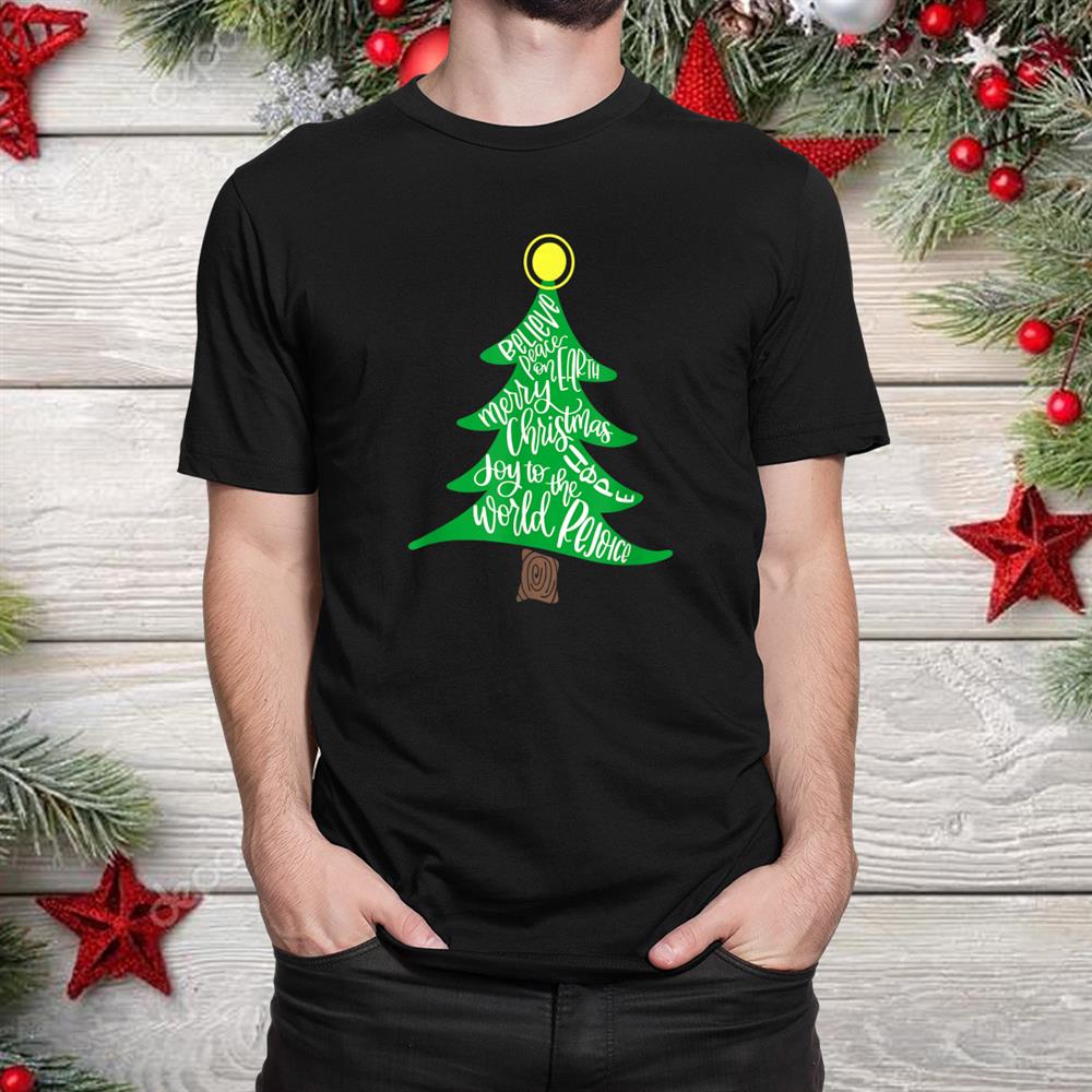 Merry Christmas Tree Typography Shirt Merry Christmas Tree Typography Shirt