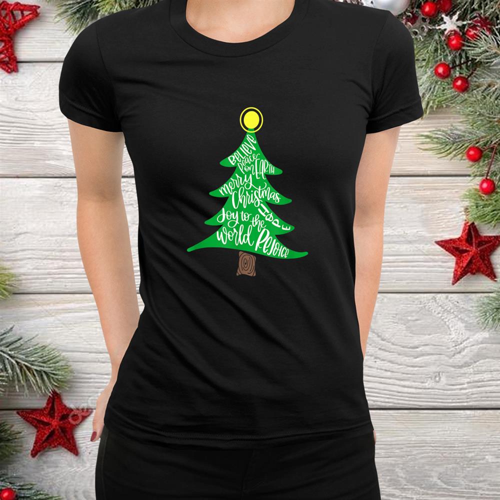Merry Christmas Tree Typography Shirt Merry Christmas Tree Typography Shirt
