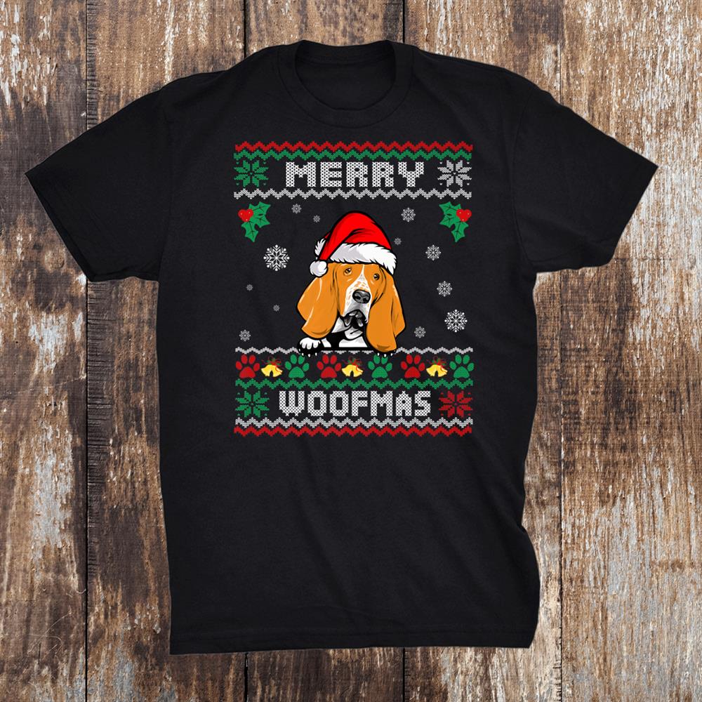 Merry Christmas Woofmas Basset Hound Dog Funny Ugly Xmas Shirt Merry Christmas Woofmas Basset Hound Dog Funny Ugly Xmas Shirt