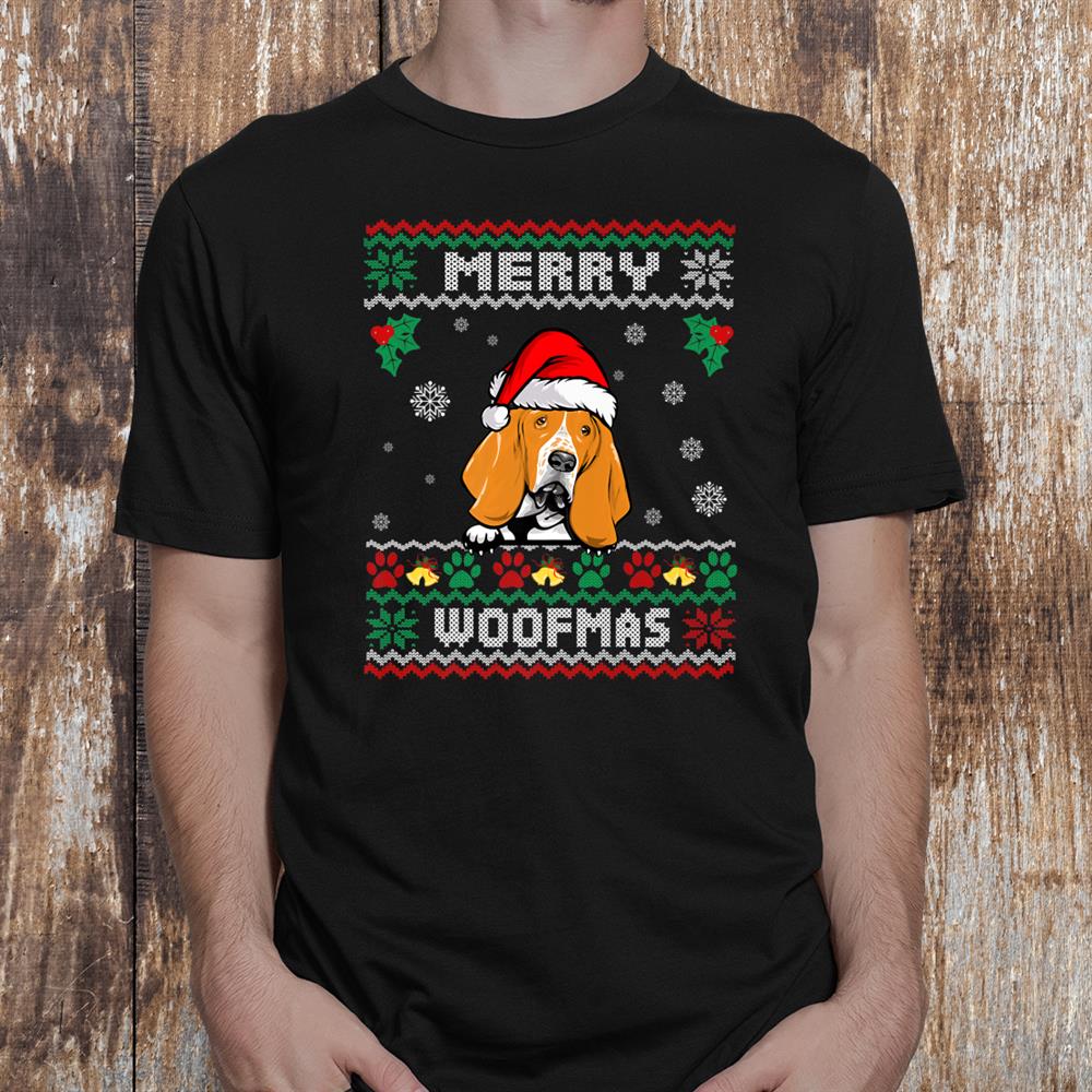 Merry Christmas Woofmas Basset Hound Dog Funny Ugly Xmas Shirt Merry Christmas Woofmas Basset Hound Dog Funny Ugly Xmas Shirt