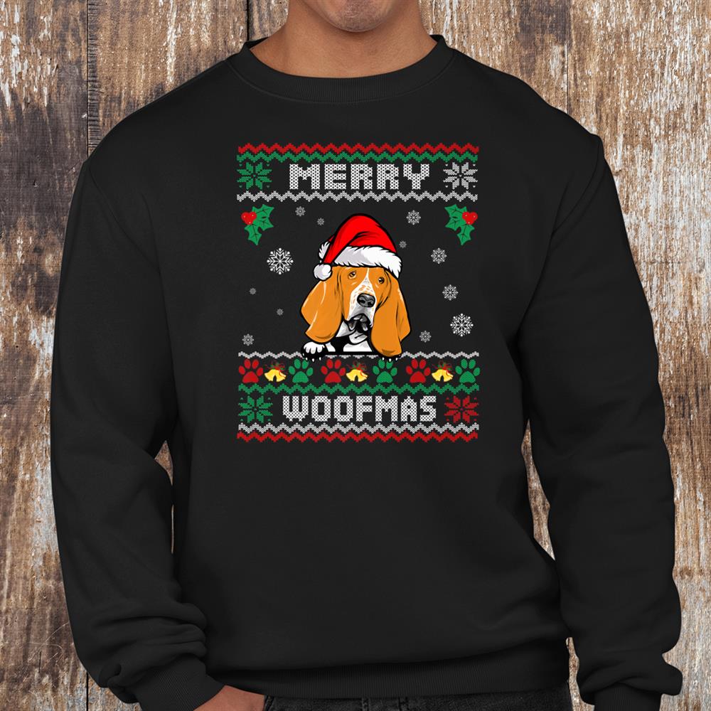 Merry Christmas Woofmas Basset Hound Dog Funny Ugly Xmas Shirt Merry Christmas Woofmas Basset Hound Dog Funny Ugly Xmas Shirt