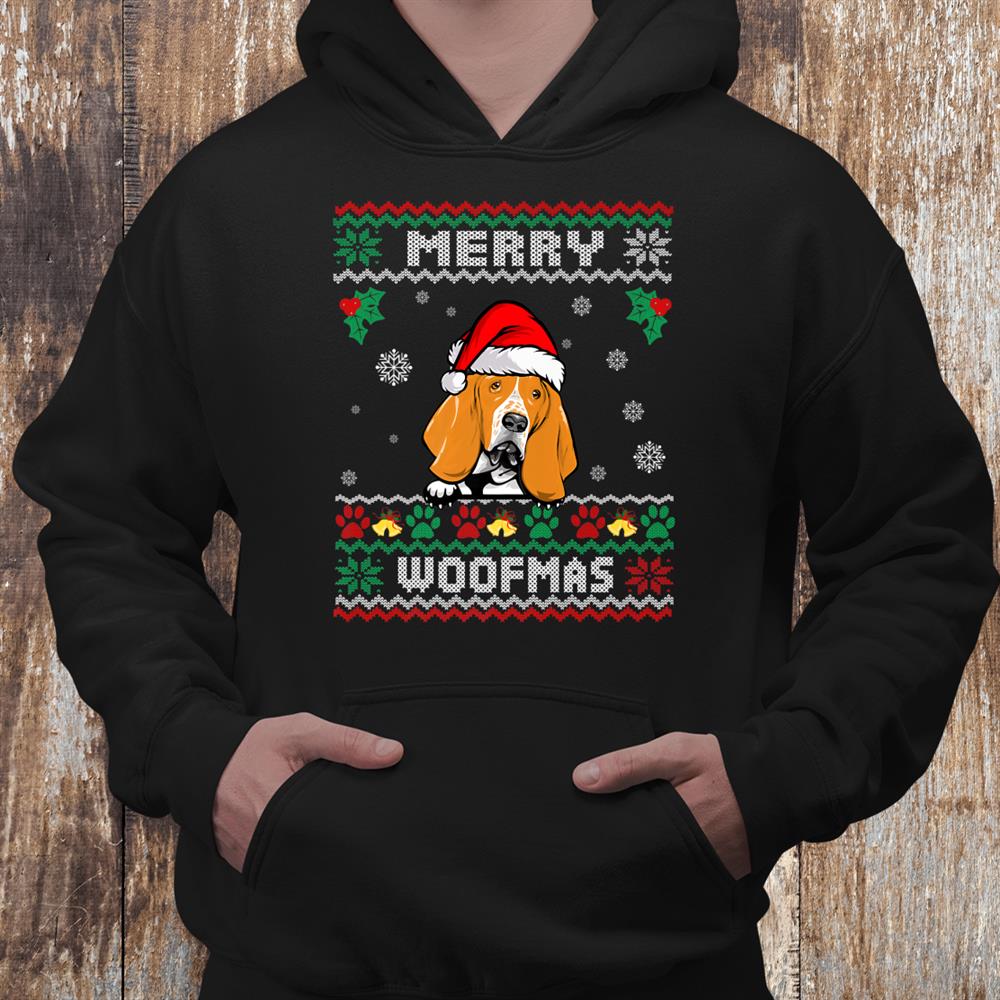 Merry Christmas Woofmas Basset Hound Dog Funny Ugly Xmas Shirt Merry Christmas Woofmas Basset Hound Dog Funny Ugly Xmas Shirt