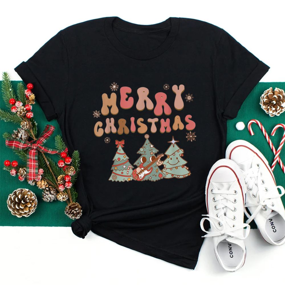 Merry Christmas Xmas Tree Groovy Retro Pajama Shirt Merry Christmas Xmas Tree Groovy Retro Pajama Shirt