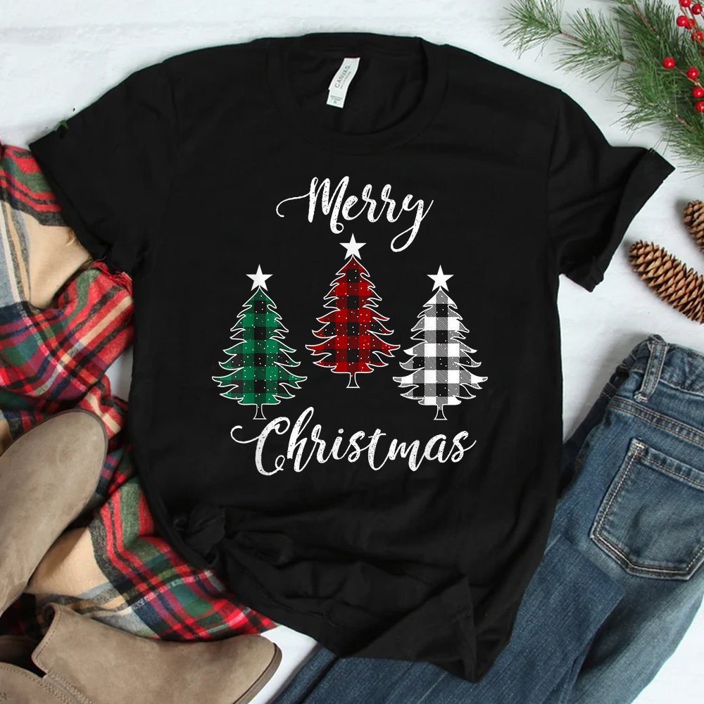 Merry Christmas Yll With Buffalo Plaid Trees Pine Shirt Merry Christmas Yll With Buffalo Plaid Trees Pine Shirt