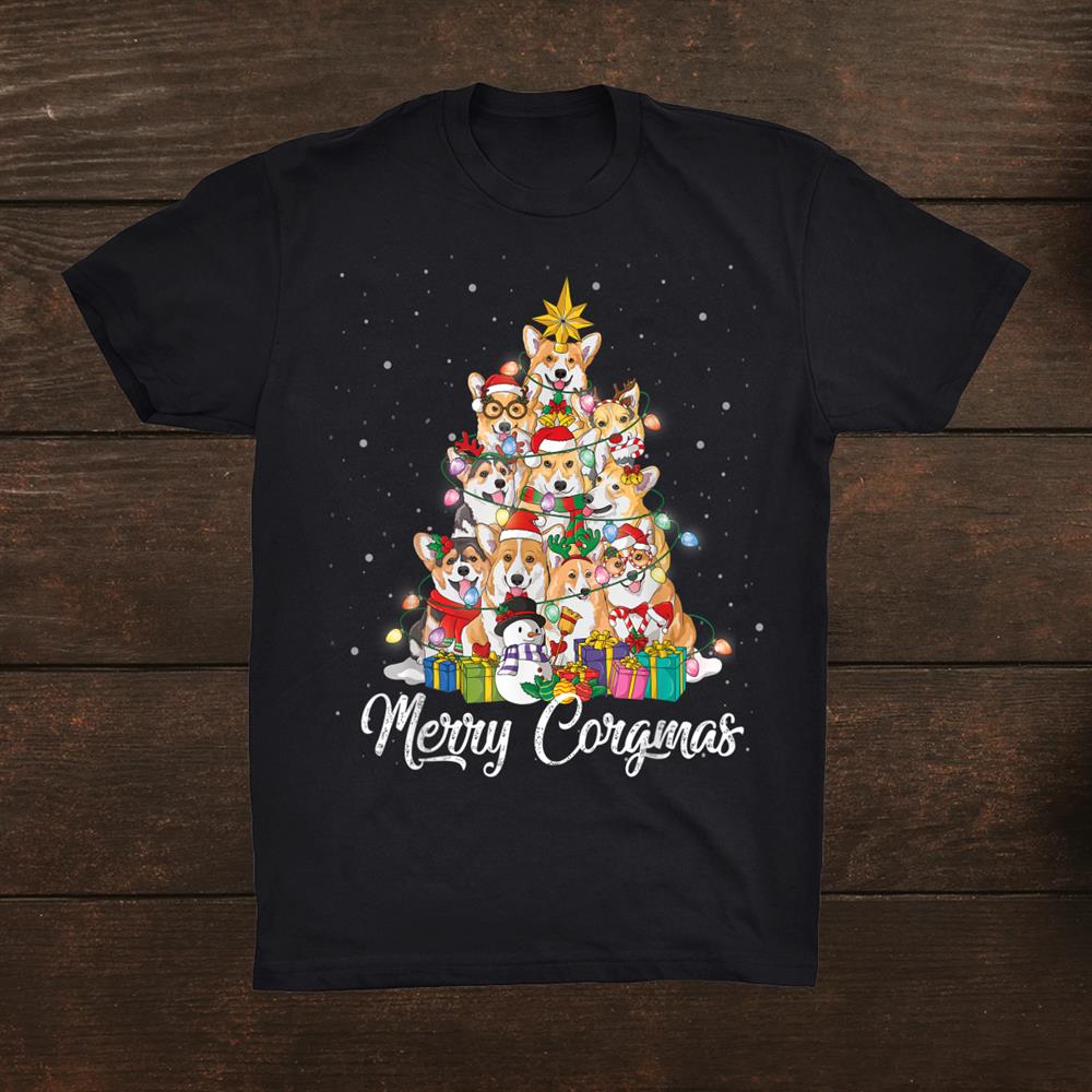 Merry Corgmas Corgi Christmas Tree Fairy Lights Dog Lover Shirt Merry Corgmas Corgi Christmas Tree Fairy Lights Dog Lover Shirt