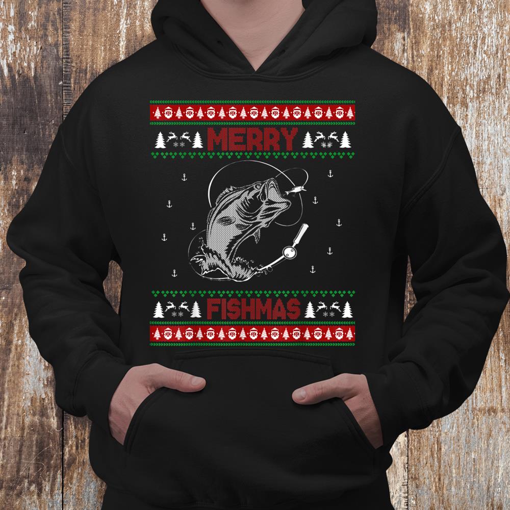 Merry Fishmas Fishing Fisherman Ugly Christmas Shirt Merry Fishmas Fishing Fisherman Ugly Christmas Shirt