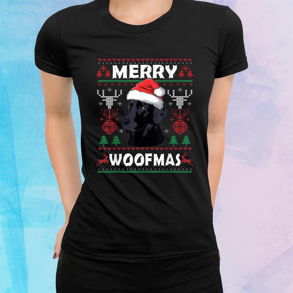 Merry Woofmas Black Lab Christmas Dog Lover Xmas Shirt Merry Woofmas Black Lab Christmas Dog Lover Xmas Shirt