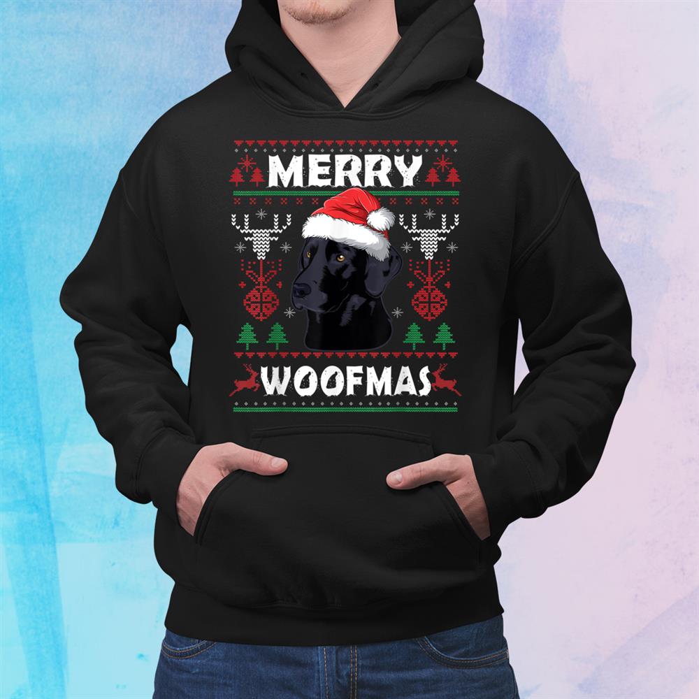 Merry Woofmas Black Lab Christmas Dog Lover Xmas Shirt Merry Woofmas Black Lab Christmas Dog Lover Xmas Shirt