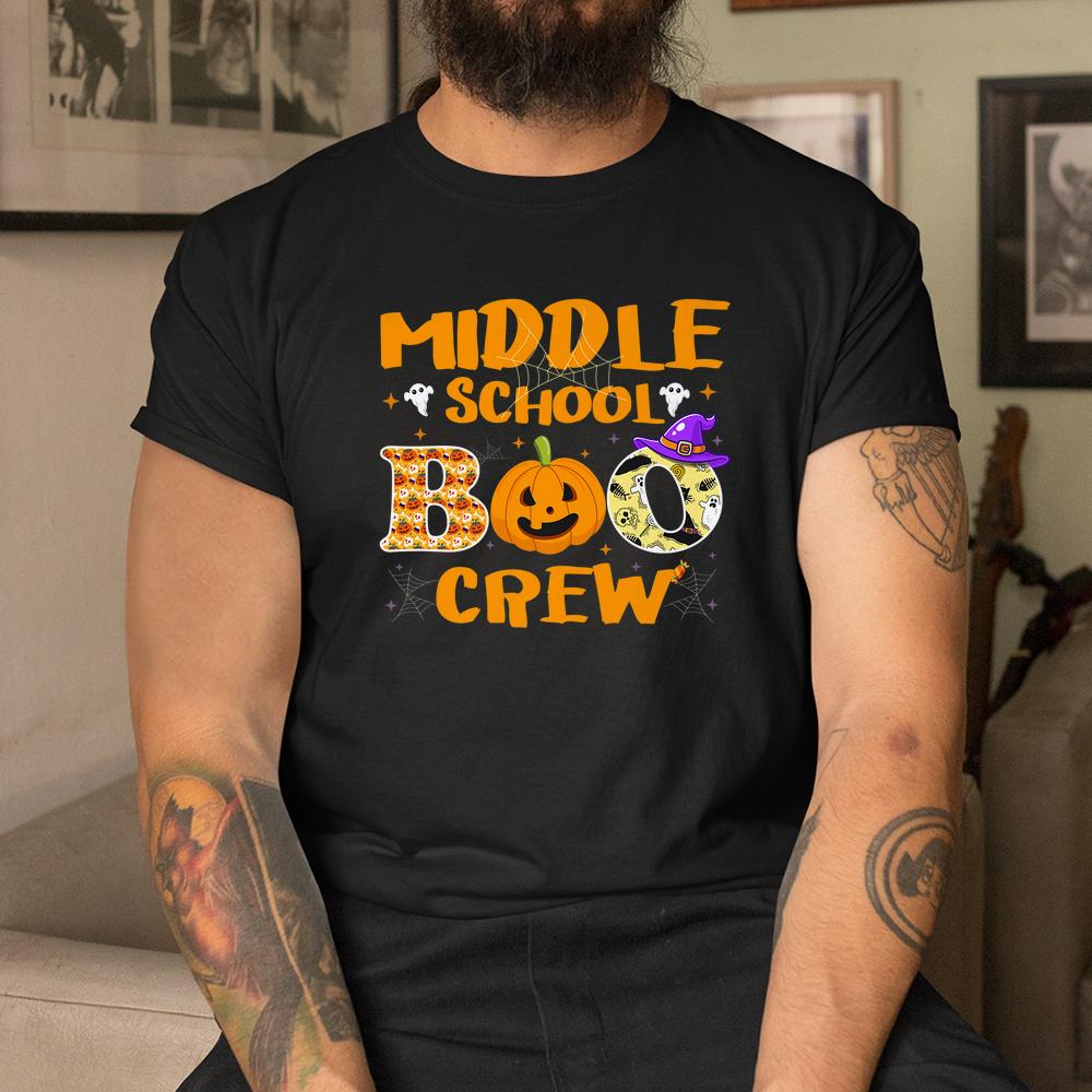 Middle School Boo Crew Teachers Students Halloween Pumpkin Shirt Middle School Boo Crew Teachers Students Halloween Pumpkin Shirt