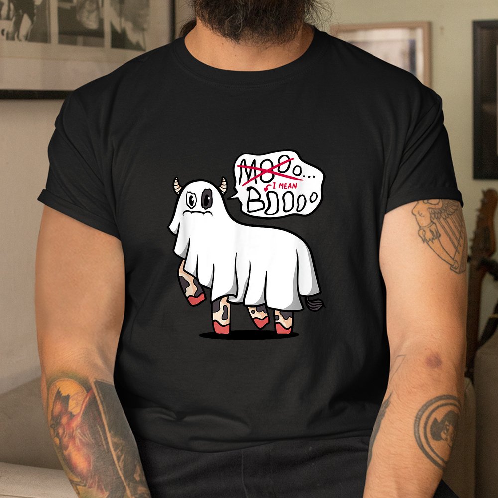 Moo I Mean Boo Ghost Cow Funny Halloween Cow Shirt Moo I Mean Boo Ghost Cow Funny Halloween Cow Shirt