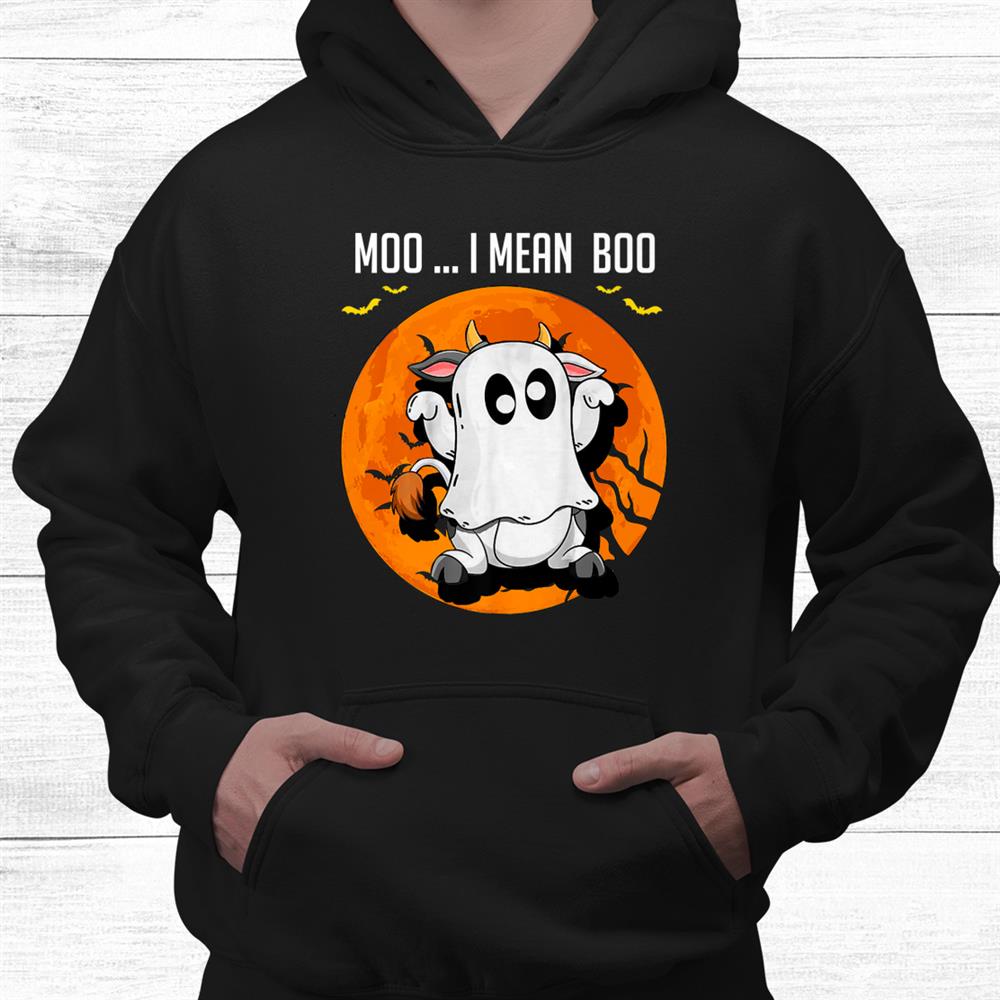 Moo I Mean Boo Ghost Cow Shirt Halloween Farmer Shirt Moo I Mean Boo Ghost Cow Shirt Halloween Farmer Shirt