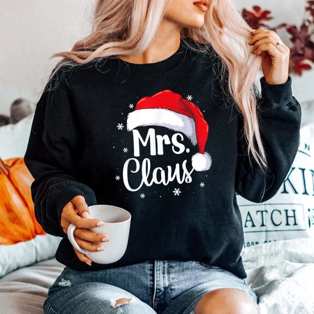 Mrs. Claus Christmas Couples Matching His And Her Pajama Shirt Mrs. Claus Christmas Couples Matching His And Her Pajama Shirt