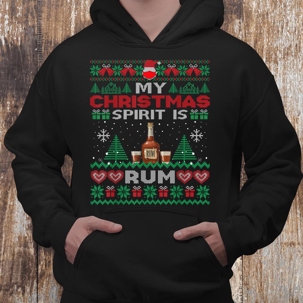 My Christmas Spirit Is Rum Funny Drinking Xmas Party Shirt My Christmas Spirit Is Rum Funny Drinking Xmas Party Shirt