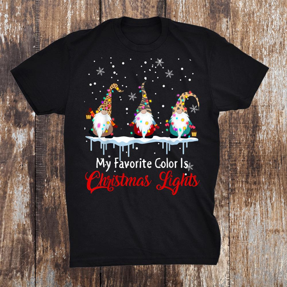 My Favorite Colors Christmas Lights Gnome Xmas Illustration Shirt My Favorite Colors Christmas Lights Gnome Xmas Illustration Shirt