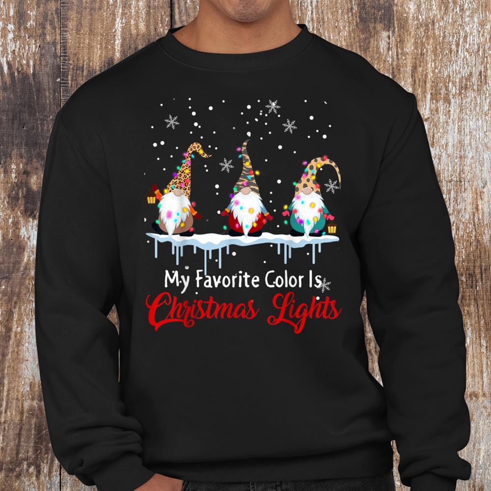 My Favorite Colors Christmas Lights Gnome Xmas Illustration Shirt My Favorite Colors Christmas Lights Gnome Xmas Illustration Shirt
