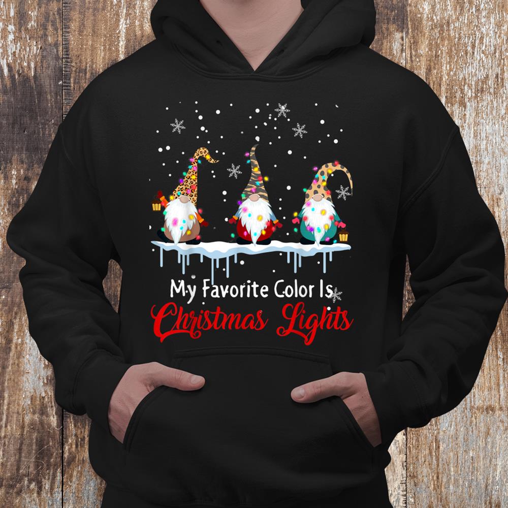 My Favorite Colors Christmas Lights Gnome Xmas Illustration Shirt My Favorite Colors Christmas Lights Gnome Xmas Illustration Shirt