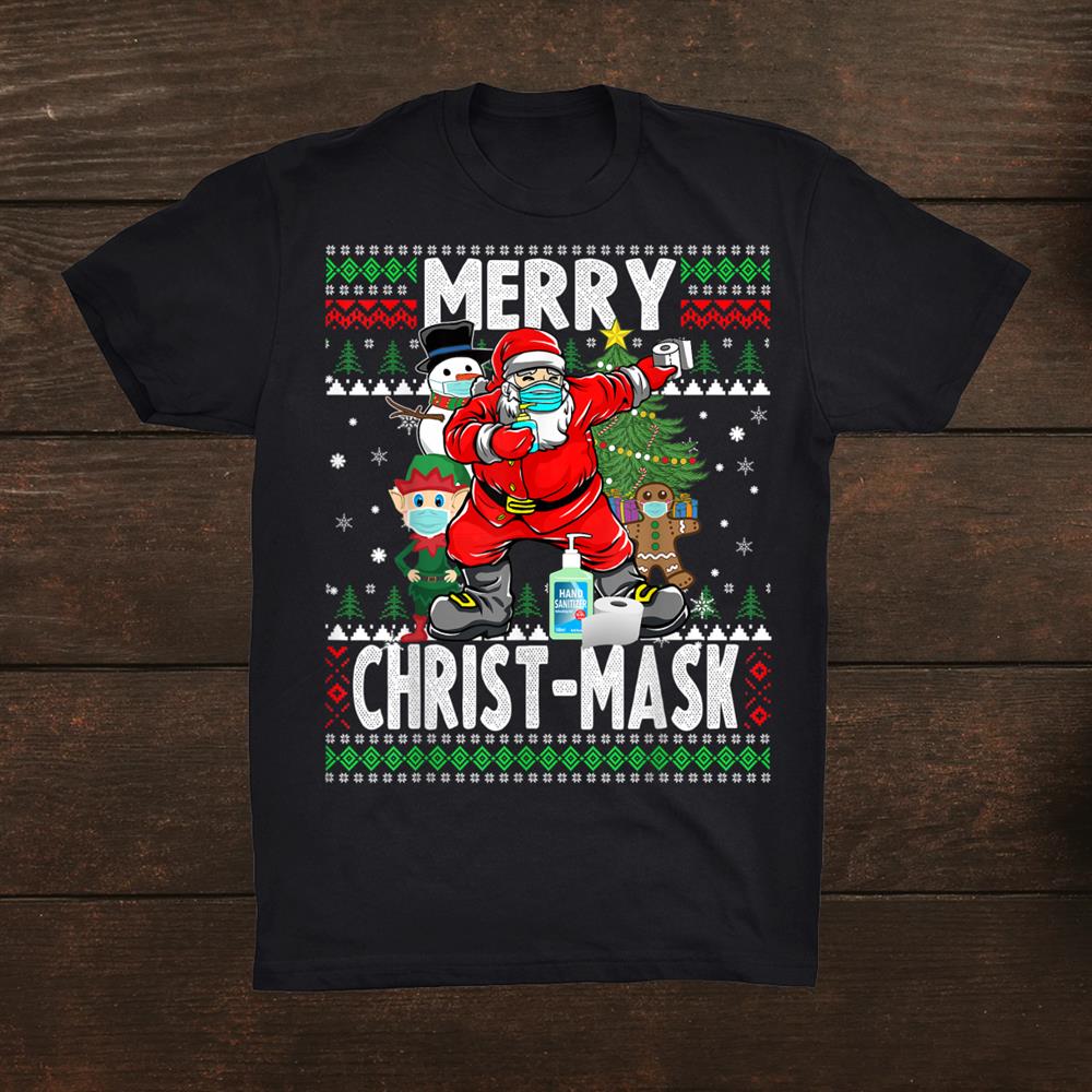 New Christmas Dabbing Santa With Friends Wearing Mask Shirt New Christmas Dabbing Santa With Friends Wearing Mask Shirt
