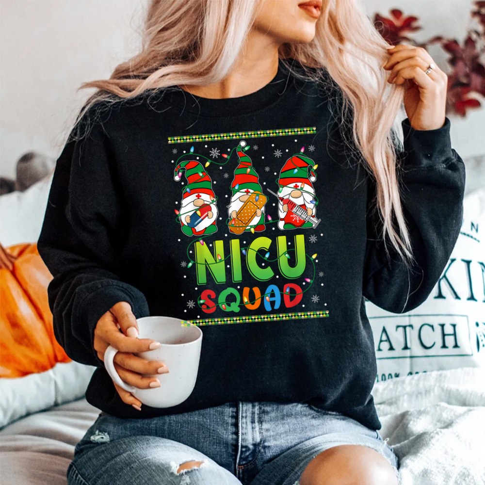 Nicu Nurse Squad Three Gnomes Christmas Shirt Nicu Nurse Squad Three Gnomes Christmas Shirt