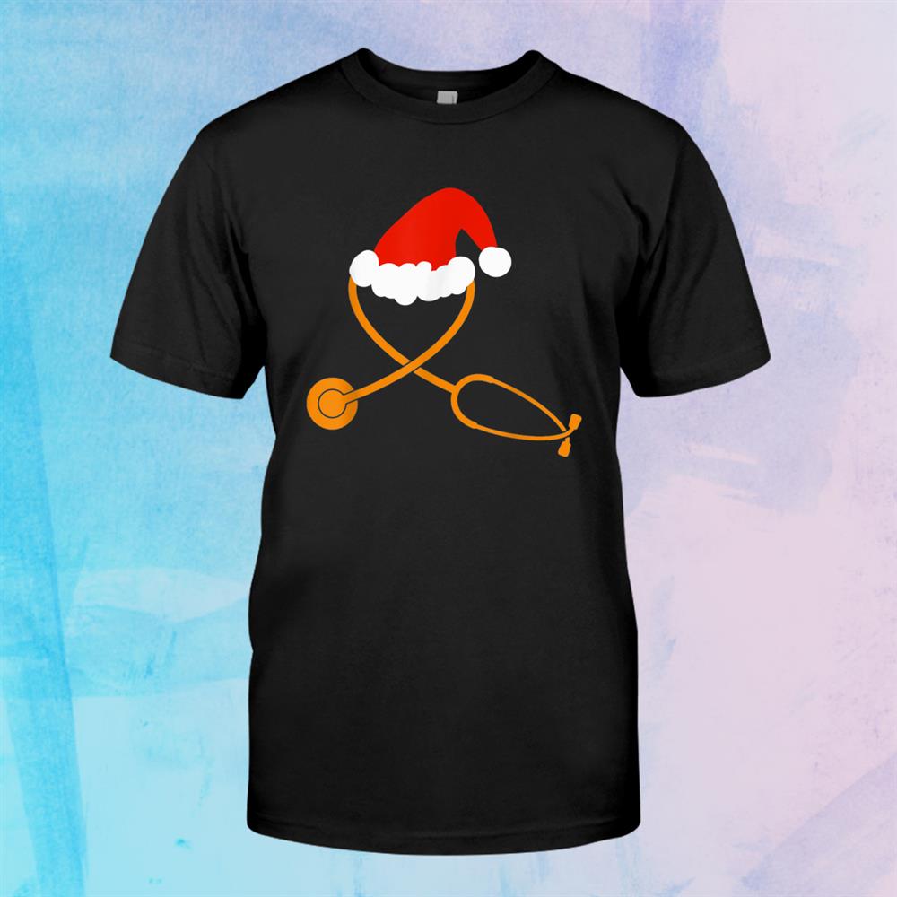 Nurse Stethoscope Medical Christmas Pajamas Santa Hat Shirt Nurse Stethoscope Medical Christmas Pajamas Santa Hat Shirt