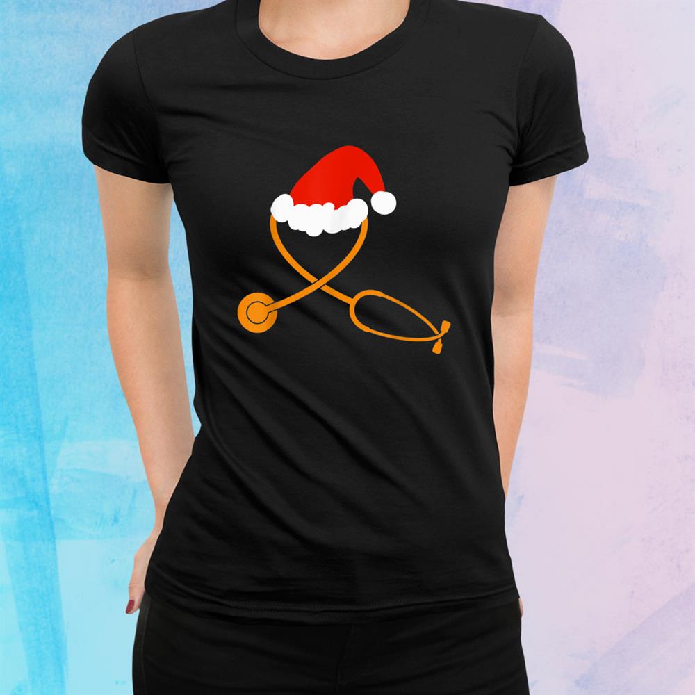 Nurse Stethoscope Medical Christmas Pajamas Santa Hat Shirt Nurse Stethoscope Medical Christmas Pajamas Santa Hat Shirt