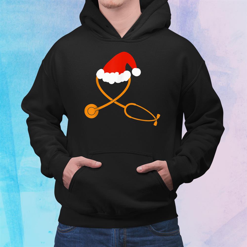 Nurse Stethoscope Medical Christmas Pajamas Santa Hat Shirt Nurse Stethoscope Medical Christmas Pajamas Santa Hat Shirt