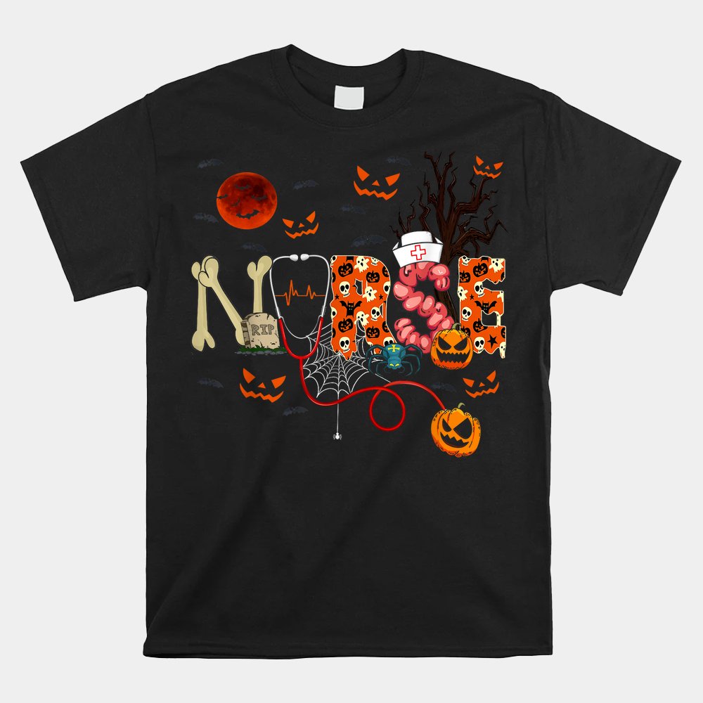 Nurse Stethoscope Nurse Pumpkin Skull Halloween Shirt Nurse Stethoscope Nurse Pumpkin Skull Halloween Shirt