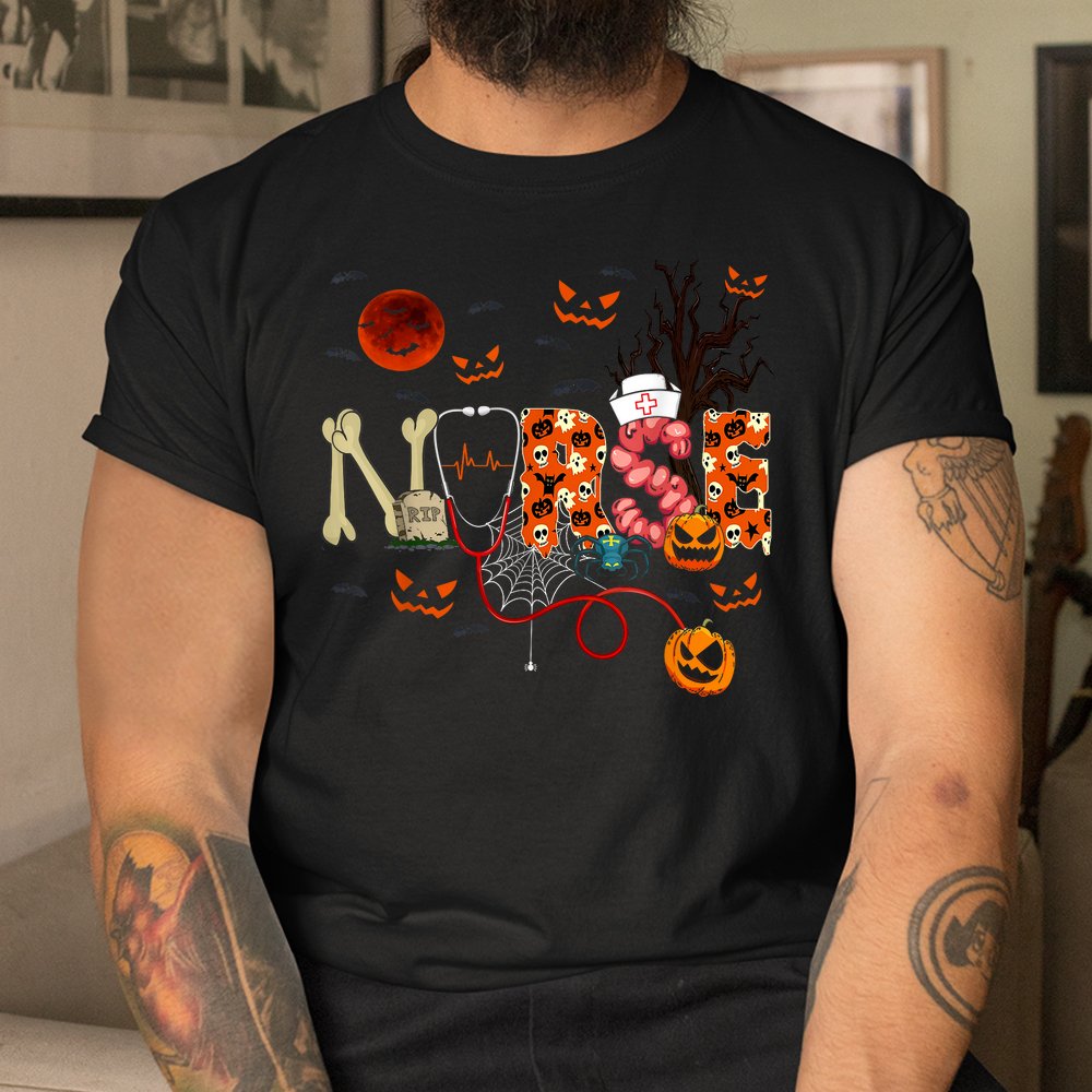 Nurse Stethoscope Nurse Pumpkin Skull Halloween Shirt Nurse Stethoscope Nurse Pumpkin Skull Halloween Shirt