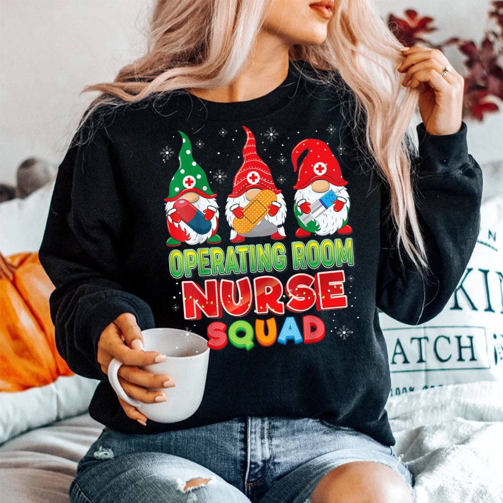 Operating Room Nurse Squad Christmas Gnomes Shirt Operating Room Nurse Squad Christmas Gnomes Shirt