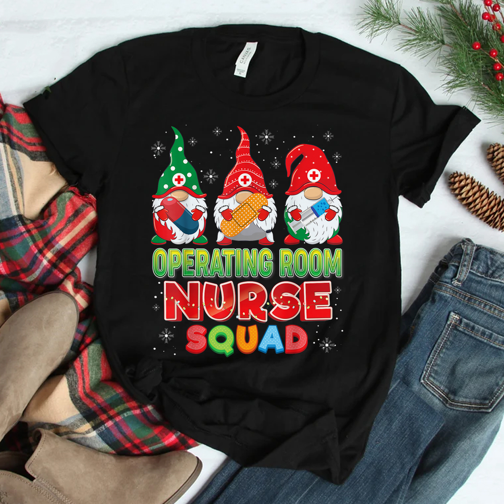 Operating Room Nurse Squad Christmas Gnomes Shirt Operating Room Nurse Squad Christmas Gnomes Shirt