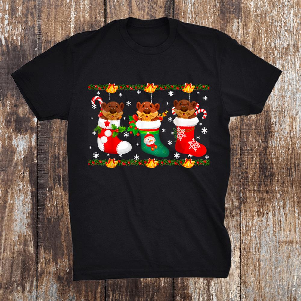 Otter In Socks Xmas Christmas Shirt Otter In Socks Xmas Christmas Shirt