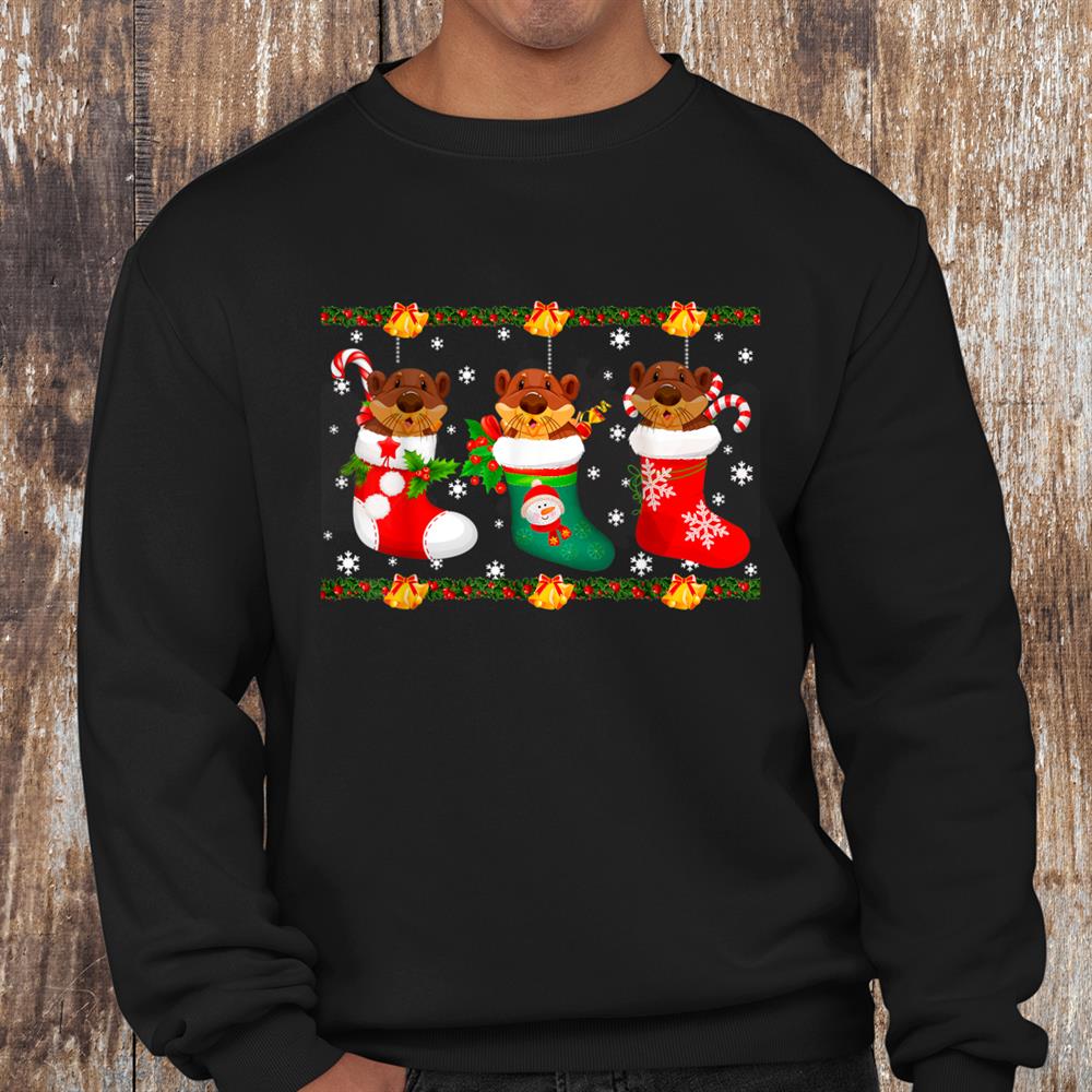Otter In Socks Xmas Christmas Shirt Otter In Socks Xmas Christmas Shirt
