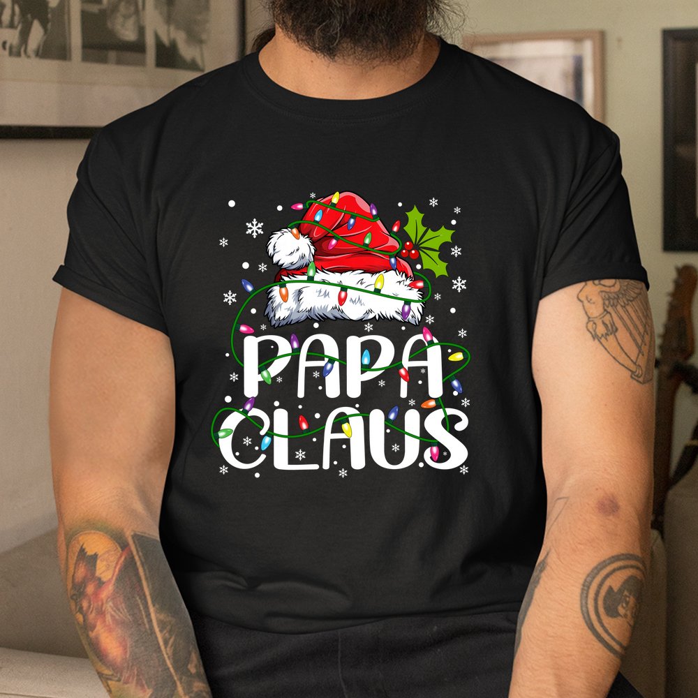 Papa Claus Shirt Christmas Lights Pajama Family Matching Shirt Papa Claus Shirt Christmas Lights Pajama Family Matching Shirt