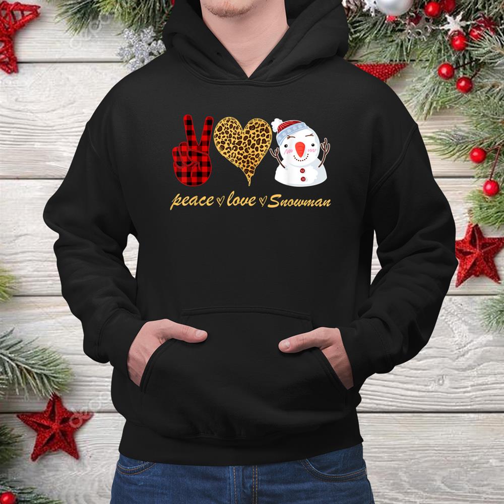Peace Love Leopard Heeart Snowman Christmas Shirt Peace Love Leopard Heeart Snowman Christmas Shirt
