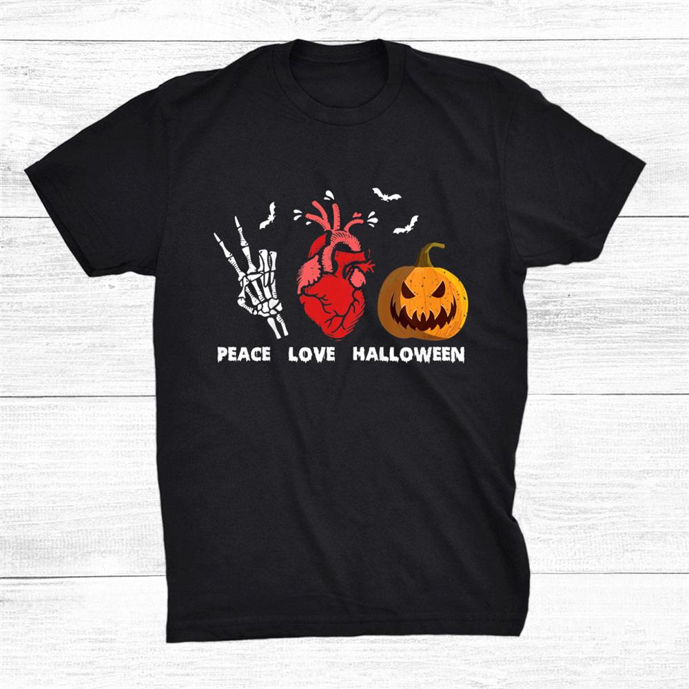 Peace Love Pumpkin Happy Halloween Party Dress Shirt Peace Love Pumpkin Happy Halloween Party Dress Shirt