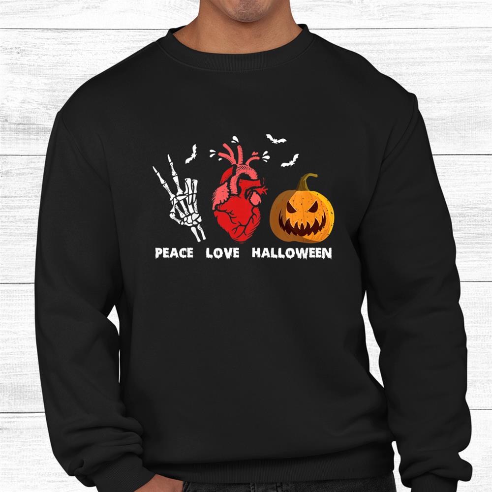 Peace Love Pumpkin Happy Halloween Party Dress Shirt Peace Love Pumpkin Happy Halloween Party Dress Shirt