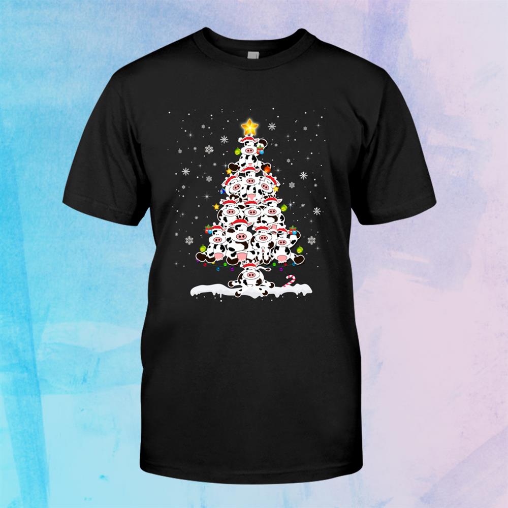 Ph Funny Cow Christmas Tree Pajama Matching Costume Shirt Ph Funny Cow Christmas Tree Pajama Matching Costume Shirt