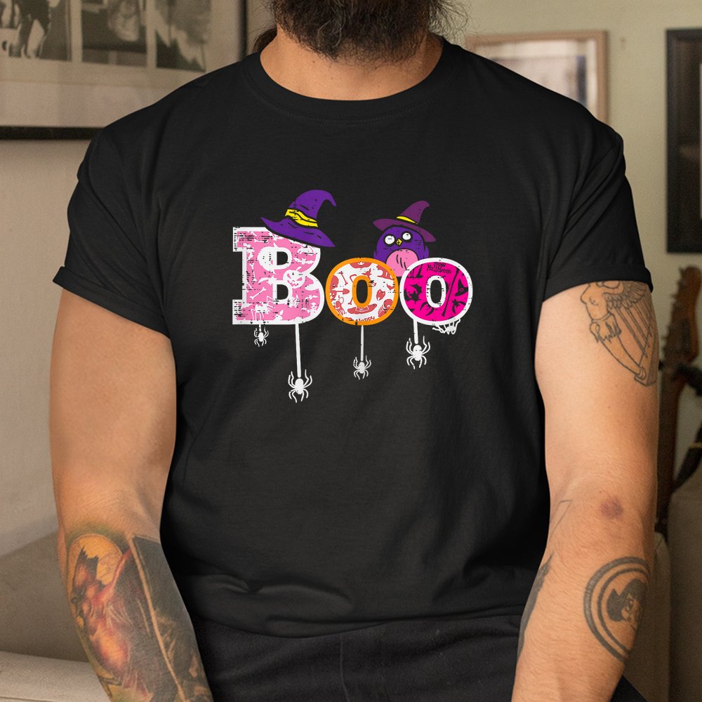 Pink Boo Spider Owl Scary Halloween Shirt Pink Boo Spider Owl Scary Halloween Shirt