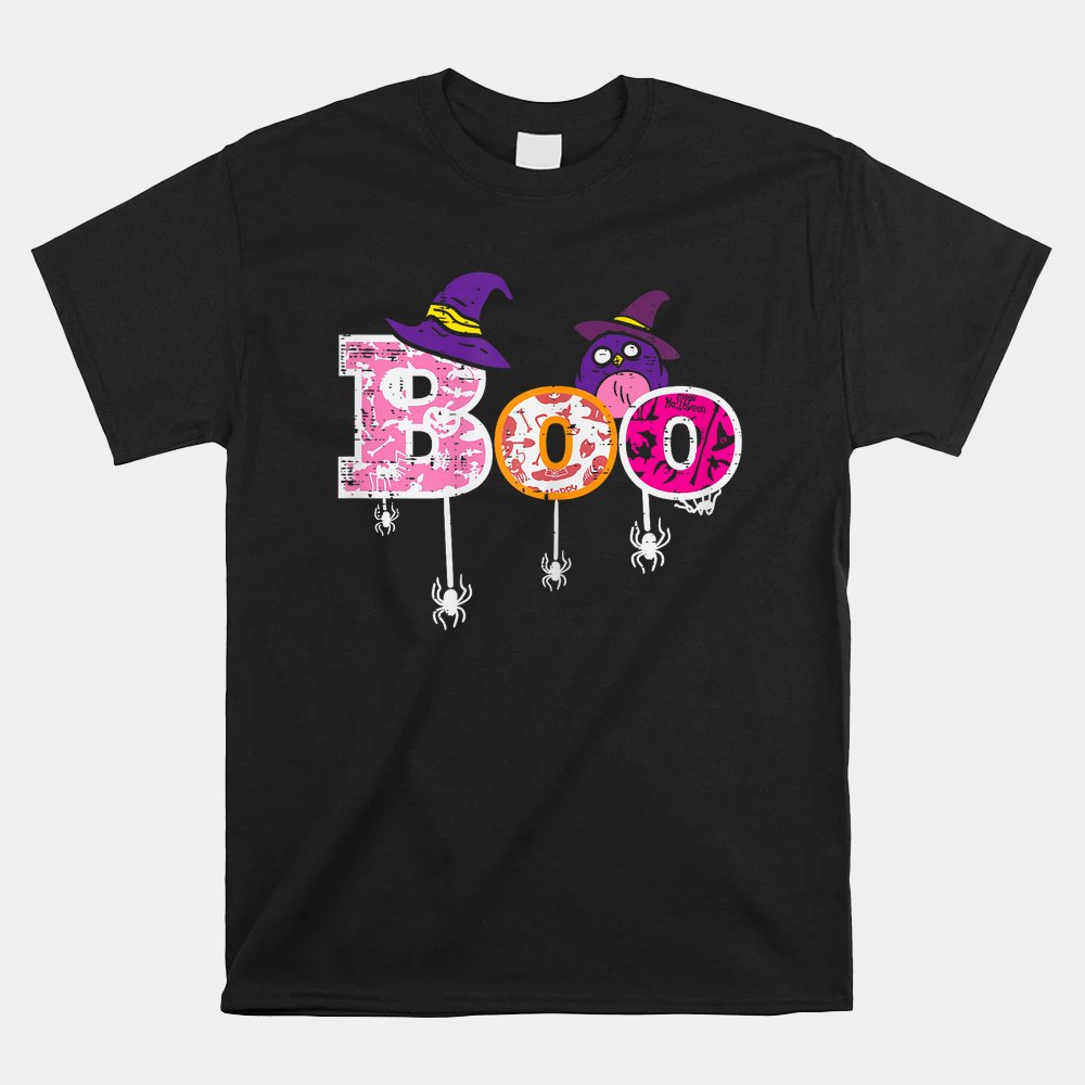 Pink Boo Spider Owl Scary Halloween Shirt Pink Boo Spider Owl Scary Halloween Shirt