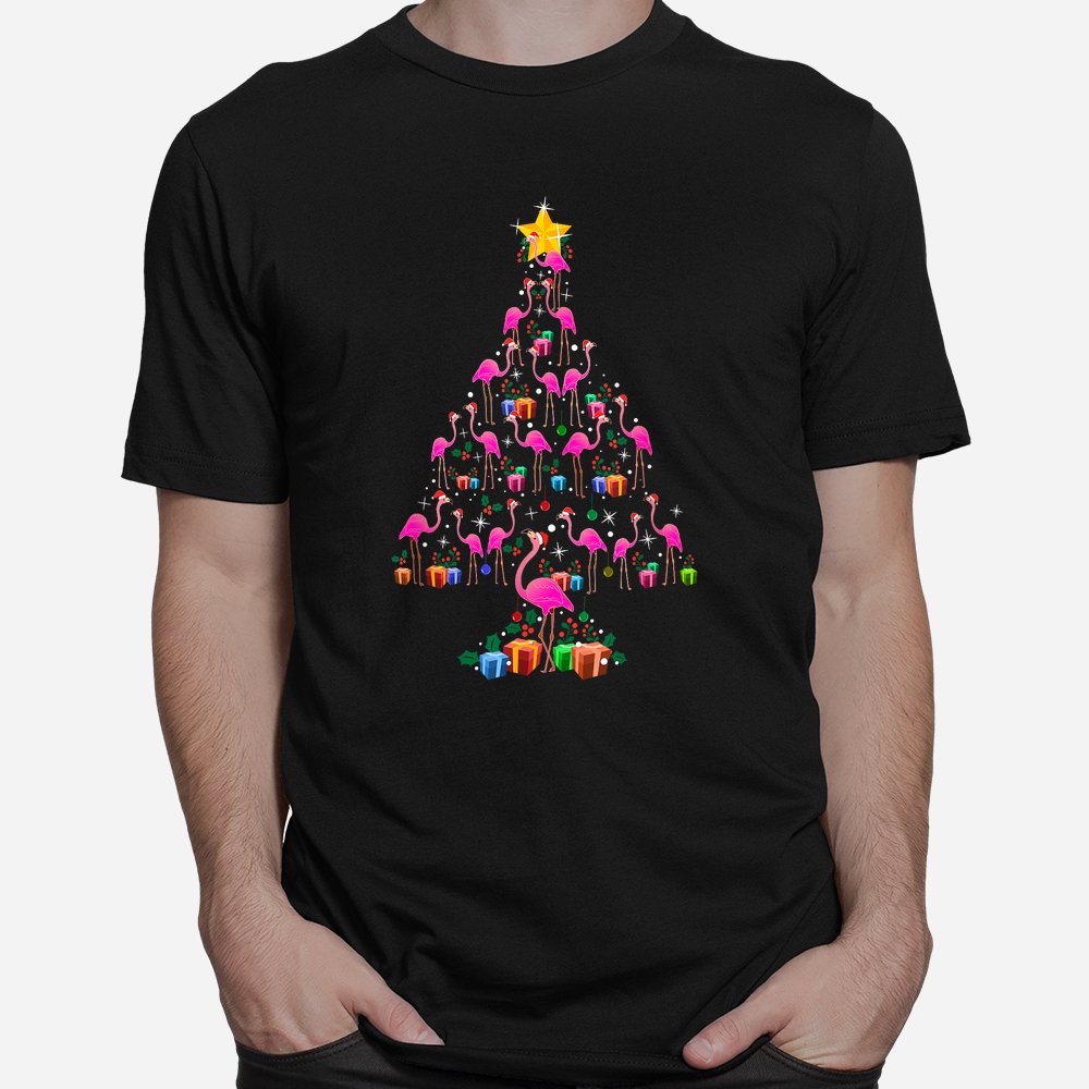 Pink Flamingo Christmas Tree Cute Flamingos Shirt Pink Flamingo Christmas Tree Cute Flamingos Shirt
