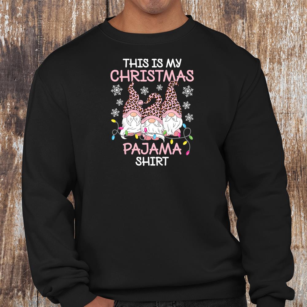 Pink Leopard Gnome Xmas This Is My Christmas Pajama Shirt Pink Leopard Gnome Xmas This Is My Christmas Pajama Shirt