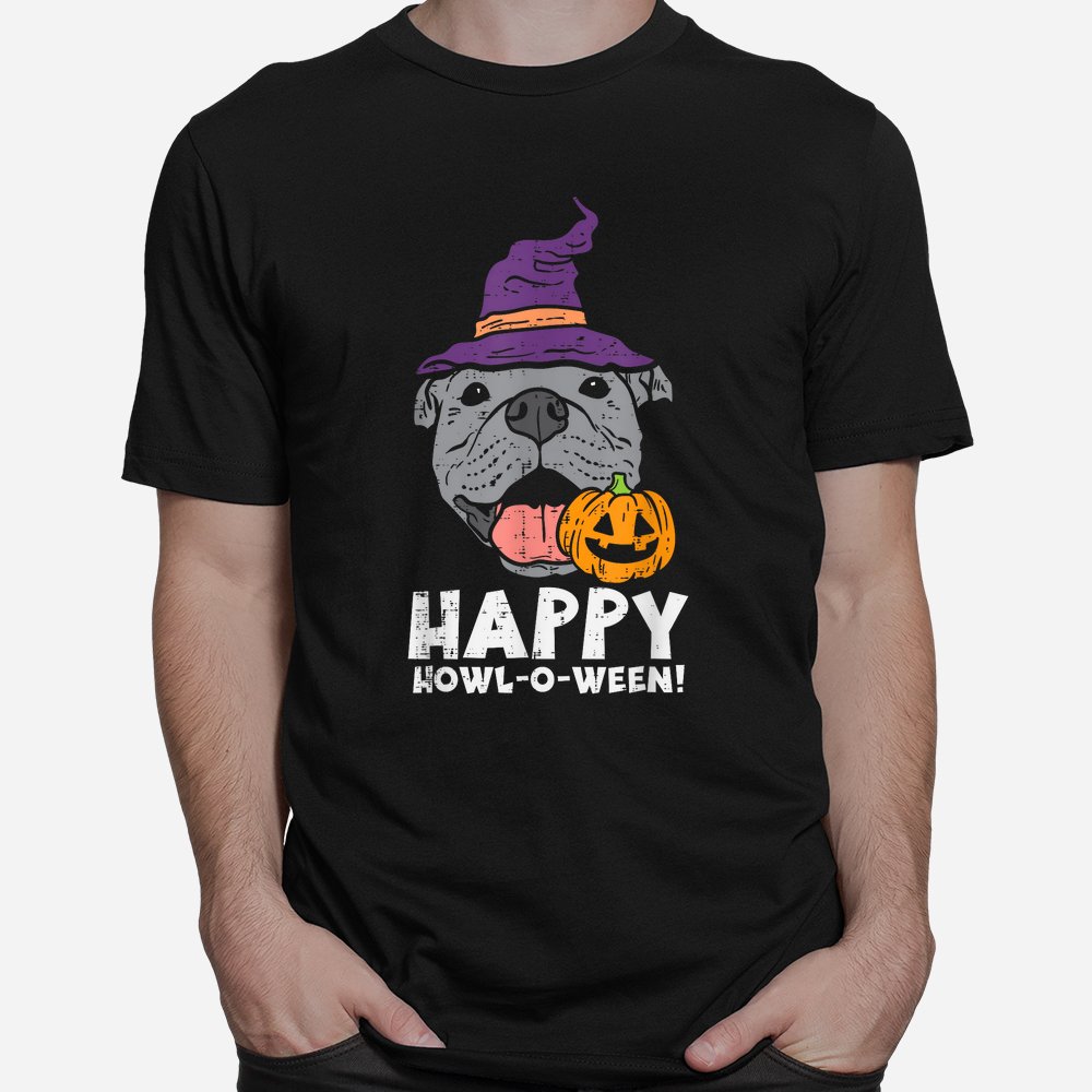 Pitbull Witch Happy Howl O Ween Pumpkin Halloween Shirt 10 pitbull witch happy howl o ween pumpkin halloween shirt 1 1