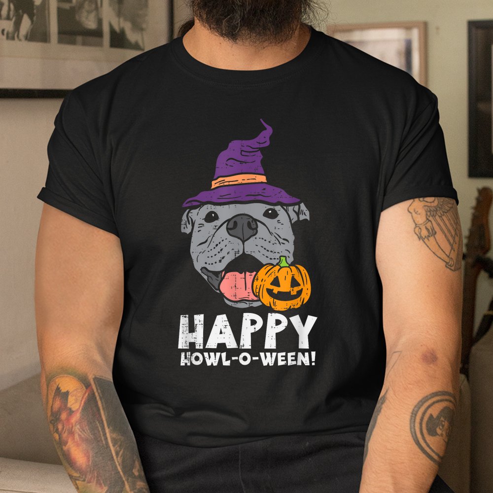 Pitbull Witch Happy Howl O Ween Pumpkin Halloween Shirt Pitbull Witch Happy Howl O Ween Pumpkin Halloween Shirt