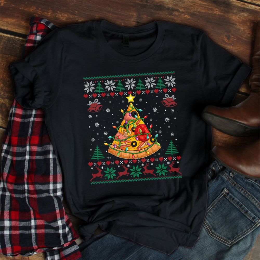 Pizza Christmas Tree Lights Shirt Pizza Christmas Tree Lights Shirt